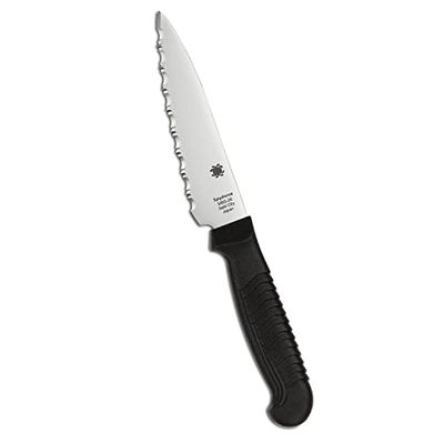 Cuchillo de cocina 114mm - Mango: Polipropileno negro Acero: MBS-26 - Filo: SpyderEdge