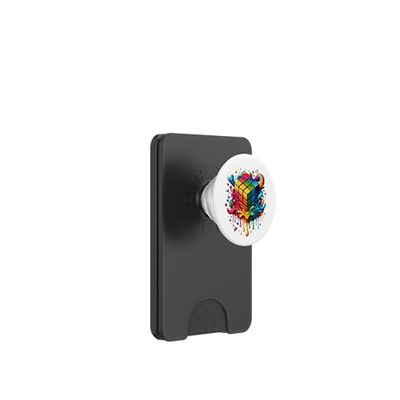 Cubo de velocidad de fusión rompecabezas vintage para jóvenes y amantes de las matemáticas PopSockets PopWallet para MagSafe