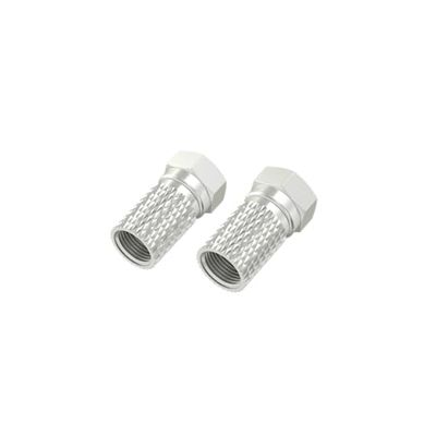 Hama wtyk antenowy (średnica 5,5mm, wtyk F, 2szt, wtyczki antenowe, mocowanie śrubowe, do tunera salitarnego) srebrny