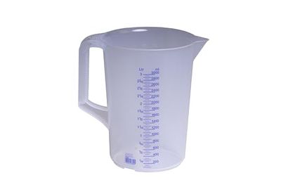Hünersdorff Caraffa Graduata da 3.000 ml, PP, 2 Scale Manico Chiuso, Trasparente