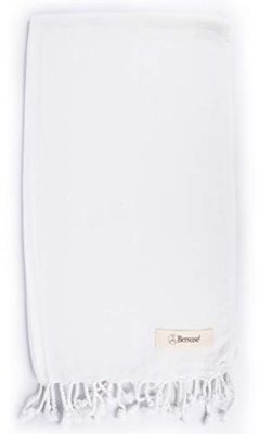 Bersuse 100% Coton - Laodicea Petite Serviette Turque - Serviette Invité, Essuie Mains - Oeko-TEX - 60x110 cm, Blanc