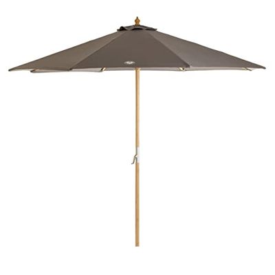 ROLAND GARROS - Parasol - Tinaei - Coloris Gris - Manche en Bambou