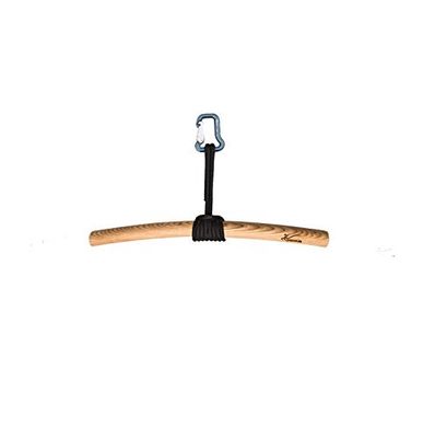eaglefit – Premium pull up-stång trä endast med rep och karbinhake för utomhus och hem, väderbeständig, 60 cm pull up-stång ergonomiskt böjd för takmontering – pull-up-bar för fritt hängande pull-ups