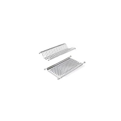 EMUCA Escorredor de pratos e copos para móveis de cozinha com 60 cm de largura, largura interior módulo 535-570 mm, aço inoxidável