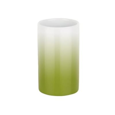 Spirella Ø7 x 11.5 cm, Verde colección Tube, Portacepillos de Dientes, Porcelana