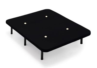 Cama express - Base Tapizada con Válvulas de Transpiración - Color Negro - Juego de 6 Patas de 26 cm Incluido - Medida: 150x190 cm