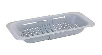 Wenko Colino per lavello Sivo Grigio Chiaro, Ideale per Lavare Frutta e Verdura, 36,5-50,0 x 7 x 20 cm