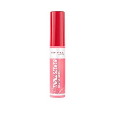 Rimmel London, Thrill Seeker Glassy Gloss, 500 Pine to the Apple, Gloss, Idratante, Labbra dall’aspetto sano, Maxi applicatore, Applicazione omogenea, Formula vegana, 10 ml