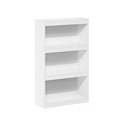 Furinno JAYA Enhanced Home 3-laags verstelbare plank boekenkast, wit