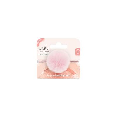 invisibobble HAIR TIE Poof Plush – Élastique à cheveux doux rose – Haargummi peluche pour filles, femmes – Léger, stylé et sécurisé