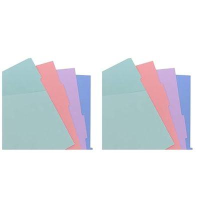 Filofax Pocket Classic Pastels Notebook Dividers Blank Index 4 Tabs Assorted (Pack of 2)