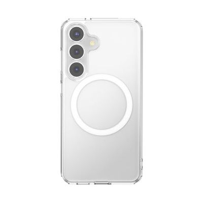 PopSockets Custodia per Samsung Galaxy S25 compatibile con MagSafe, custodia per telefono per Galaxy S25, ricarica wireless compatibile - Trasparente
