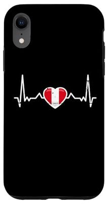 Peru Vintage Heartbeat Peruvian Flag Case for iPhone XR