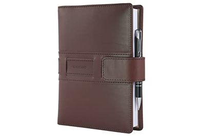 PROGRESSIO Agenda 2023 Vera Pelle MILLENNIUM - Calendario settimanale planner a righe 12 mesi - cm 17x24 (B5) - Testa di moro