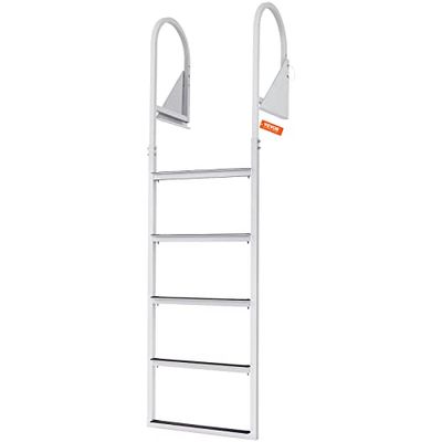 VEVOR Escalera de Muelle de 5 Escalones Carga de 158 kg Escalera de Pontón Escalón de Aleación de Aluminio Pedales Antideslizantes 50,8 mm para Barco, Lago, Piscina, Embarque Marino