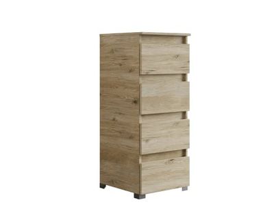 Mama Store CASSETTIERA 40 cm 4 CASSETTI, Quercia Naturale, L.42 X P.44 X H.103 cm