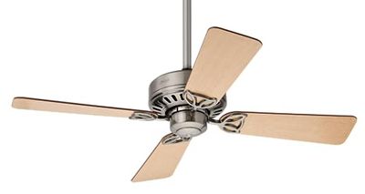 HUNTER FAN, Ventilador de Techo con Cadena para Interiores, Bayport, 4 Aspas Reversibles, Color Niquel, 107 cm, Ideal para Verano e Invierno, Modelo 24179