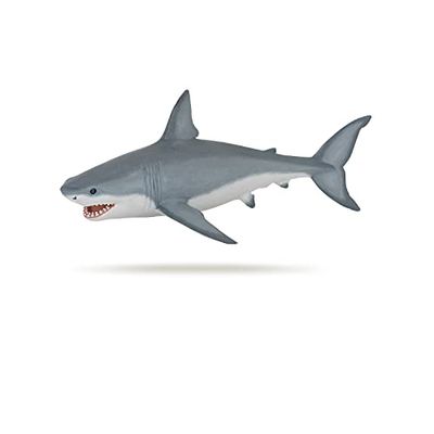 Papo - Figurine Requin Blanc - Jouet Enfant dès 3 Ans - Idée Cadeau Océan - 17,8 x 11,8 x 6,2 cm - Prédateur Marin Réaliste - Peint à la Main - Collection Monde Marin - 56002