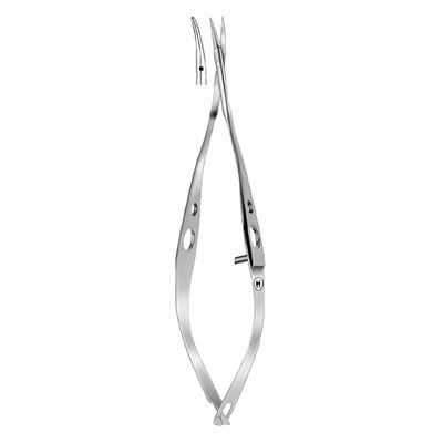 Hammacher Microforbice tipo Vannas, particolarmente leggera, curva, lunghezza di taglio 8,5 mm, lunghezza 80 mm