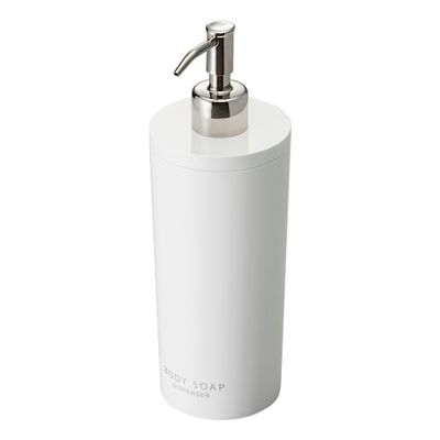 Yamazaki Home Body Soap Modern Flaskpump för dusch | Plast | Dispenser, Rostfritt stål, Abs, Harts, Vit, Rund