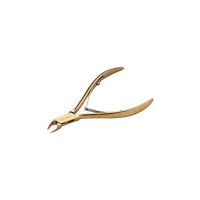 Alicates para cutículas dorados con dos plumas Aba Group 3 mm (1124) cortacutículas de acero inoxidable con corte afilado y liso fino para eliminar el exceso