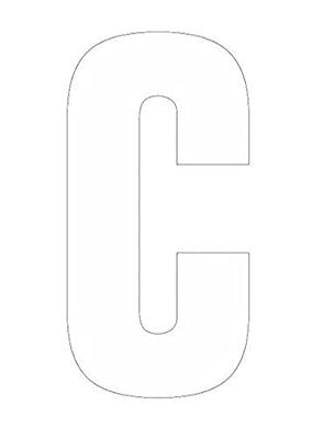 Merriway BH04107 (4 Pcs) White Vinyl Stick-On Wheelie Bin Post Box Crate Dust Bin Letters 75mm (3 Inch) Letter C - Pack of 4 Pieces