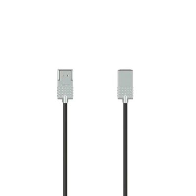 Hama Cavo HDMI™ ad alta velocità ultra slim, 4K, spina maschio - spina maschio, Ethernet, metallo, 2 m, garanzia 10 anni, nero e grigio