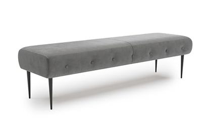 CAVADORE Amba Banc rembourré Tendance 3 Places pour Cuisine, Salle à Manger ou Cuisine/Banc de Cuisine Compatible avec 3 Places Amba / 159 x 52 x 54 cm/Tissage Plat : Gris foncé