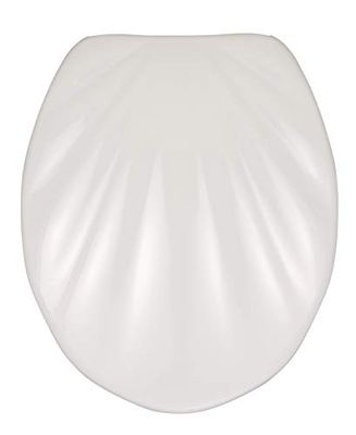 Wenko 18442100 Asse WC Premium Mitilo, Materiale Plastico, Acciaio Inossidabile, 46 x 38 cm, Bianco