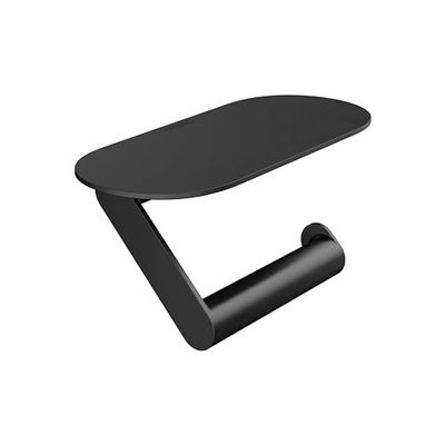 hansgrohe WallStoris - Portarotolo carta igienica, porta carta igienica con mensola 23cm, accessori bagno senza forare, nero opaco, 27928670