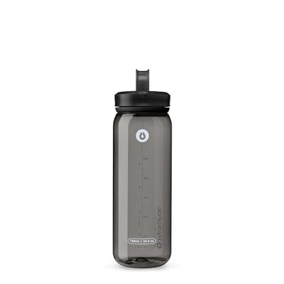 Hydrapak RECON - Borraccia d'Acqua in Plastica Riciclata al 50%, Eco-Friendly e Senza BPA, Tappo a Vite a Flusso Regolare, Facile da Trasportare (750 ml, grigio)