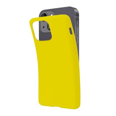 SBS Cover per iPhone 13 Giallo Pantone 395 C, Custodia Morbida e Flessibile Antigraffio, Cover Sottile e Comoda da Tenere in Tasca, Custodia Compatibile con Ricarica Wireless