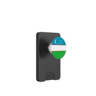 Bandera de Uzbekistán PopSockets PopWallet para MagSafe
