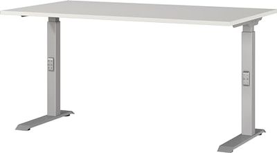 Germania Bureau 7904-583, en Gris Clair/Argent, réglage de Hauteur Moyenne, 140 x 91 x 80 cm (LxHxP)