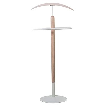 DRW Galan van metaal en hout in wit en natuur, 45 x 34 x 108 cm
