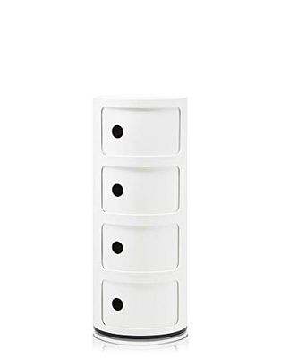 Kartell Componibili, Conteneur 4 éléments, Blanc, Base ronde