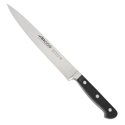 Arcos Serie Clasica - Coltello Cucina - Acciaio Inossidabile Forgiato Nitrum 210 mm - Manico Polioxymetilene (Pom) Colore Nero