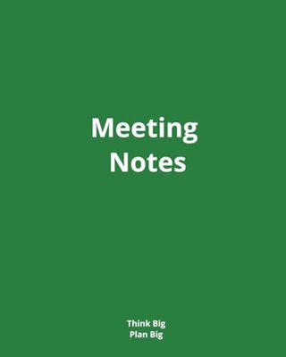 Meeting Notes: Large Meeting Notebook - Professional Notebook - Work Notebook