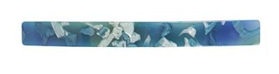 CARAVAN Hand Made Thin Automatic Barrette, Marble Blue