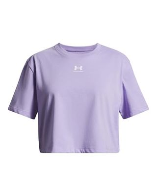 Under Armour Bambina Rival Short Sleeve, Maglietta Manica Corta Morbida e Comoda, T-Shirt Sportiva Traspirante per Allenamento, educazione Fisica e Atletica Leggera,Transparent/White,YLG