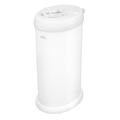 Ubbi Steel Odour Locking Nappy Disposal Bin, No Special Bag Vereiste Geldbesparing, Awards-Winning, Modern Design Registry Must-have Nappy Bin, Mat Wit