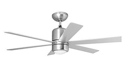 Orbegozo CP50120 Plafondventilator met licht en afstandsbediening, 6 vleugels, diameter 120 cm, vermogen 60 W, 3 snelheden, chroom, 6 vleugels