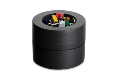 MAUL Mauly®-dispenser MAULpro | moderne nietjesdispenser voor het opbergen van Maulys | bureau-organizer incl. 12 klemmen | ideaal voor organisatie aan bureau en kantoor | zwart