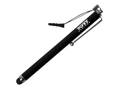 Port Designs Black Tablet Stylus for Touch Screen iPads/iPhone/Samsung Galaxy Note Tablets with Strap Headphone Jack for Easy Storage