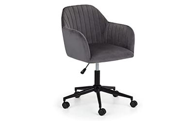 Julian Bowen Silla de oficina giratoria Kahlo de terciopelo, gris/negro