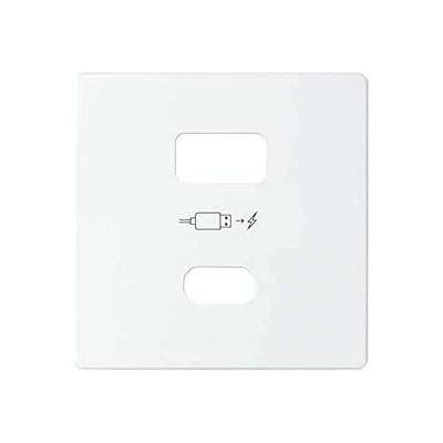 SIMON - Placa para Cargador USB Doble A+C, Serie 82 Concept, Compatible con Series de Mecanismos 75, 31, 82 y 88, Quickcharge, Tecnología Power Delivery, 30W, Color Blanco Mate