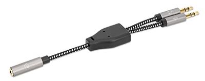 Manhattan Câble Adaptateur Casque avec répartiteur Audio auxiliaire Y 15 cm