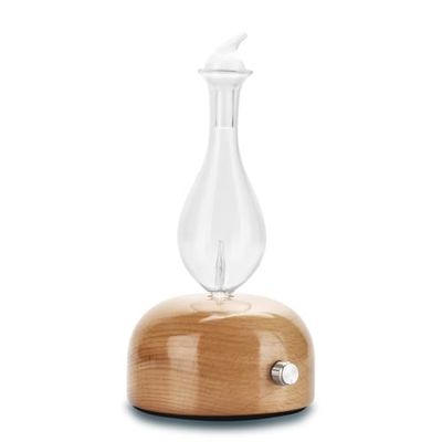 Zen’Arôme Diffuseur d’Huile Essentielle par Nébulisation Aurora - Nébulisateur à Froid Qui Conserve Les Vertus des HE pour l’Aromathérapie - Puissance Ajustable - en Bois FSC et Verre - Éclairage LED