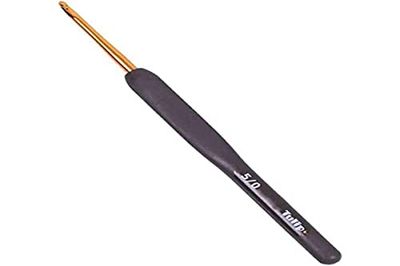 Tulip Crochet Hook, Aluminio y Goma, Black, Gold, Talla única