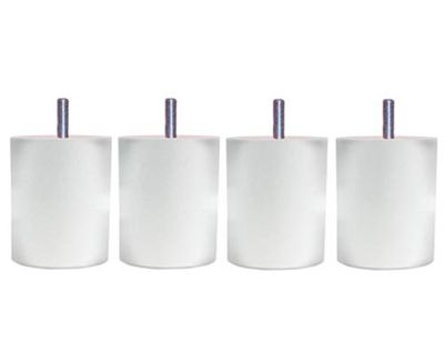 Margot 3700527820149 Cylindre Lot de 4 Pieds de Sommier, Blanc, Hauteur 9 cm